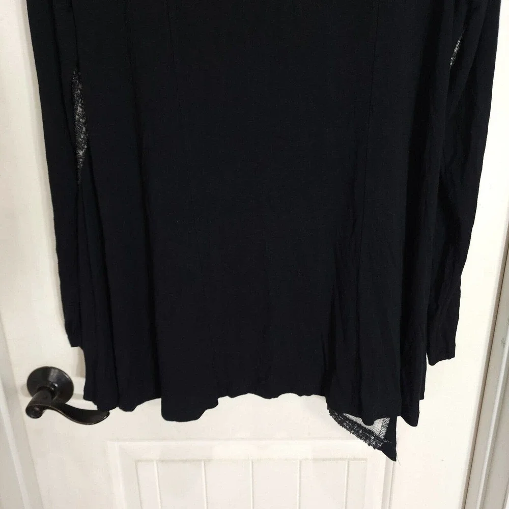Logo Lori Goldstein Womens Cardigan Gray Knit Long Sleeve Open Front Sweater L - Picture 9 of 9